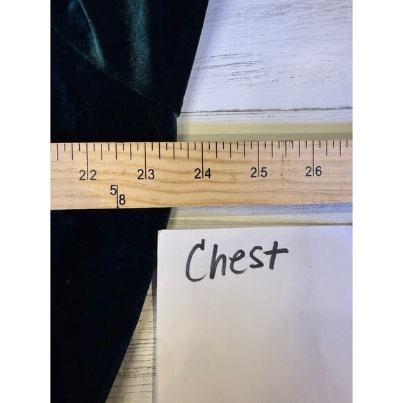 Y2K Cato 22/24W women green velvet wrap midi dress old money quiet luxury event - Picture 6 of 12